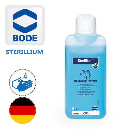 محلول ضدعفونی کننده دست استریلیوم بوده آلمان نیم لیتری (بدون پمپ) Sterillium 500cc - درب فیلیپ تاپ - کد 387