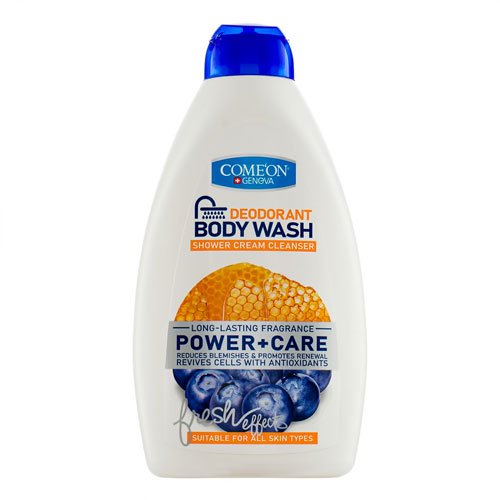 شامپو بدن کرمی پاک کننده و محافظ پوست مناسب انواع پوست کامان - Comeon Power Care Shower Cream Cleanser For All Skin Types 510ml - کد2531