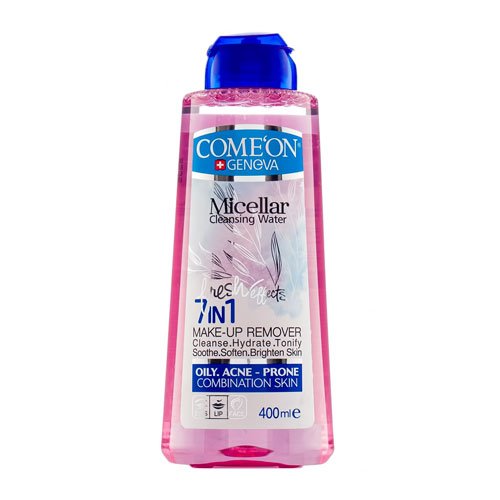محلول میسلار واتر پاک کننده آرایش مناسب پوست های چرب و دارای جوش کامان -  Comeon 7in1 Micellar Cleansing Water For Oily And Acne Combination Skin 400ml - کد2532