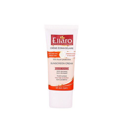 کرم ضد آفتاب با SPF 50 مناسب انواع پوست رنگ بژ طبیعی الارو - Ellaro natural beige SPF 50 Sunscreen cream 50ml