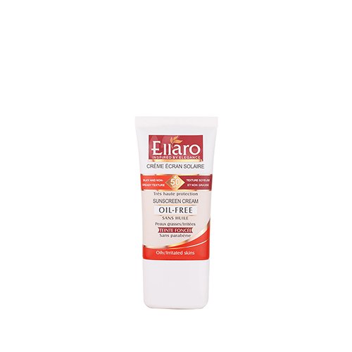 کرم ضد آفتاب با SPF 50 مناسب پوست چرب رنگ بژ طبیعی الارو - Ellaro natural beige oil free sunscreen spf50 50ml