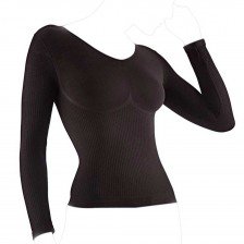 تیشرت لاغری ماساژ آستین بلند فارماسل ایتالیا مدل Art.143 مشکی