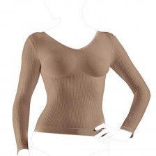 تیشرت لاغری ماساژ آستین بلند فارماسل ایتالیا مدل Art.143 کرم