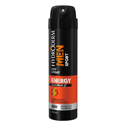 اسپری دئودورانت و آنتی پرسپیرانت اسپرت انرژی آقایان هیدرودرم - Hydroderm Sport  Energy Deodorant Spray For Men150ml - کد2159