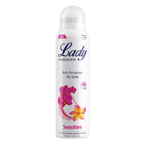 اسپری دئودورانت ضد حساسیت هیدرودرم - Hydroderm Lady Deodorant Spray For sensitiv skin 150ml - کد1877