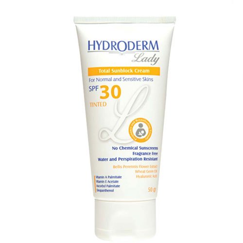 کرم ضد آفتاب رنگی لیدی Spf30 هیدرودرم - Hydroderm SPF 30 Tinted Total Sunblock Cream 50ml
