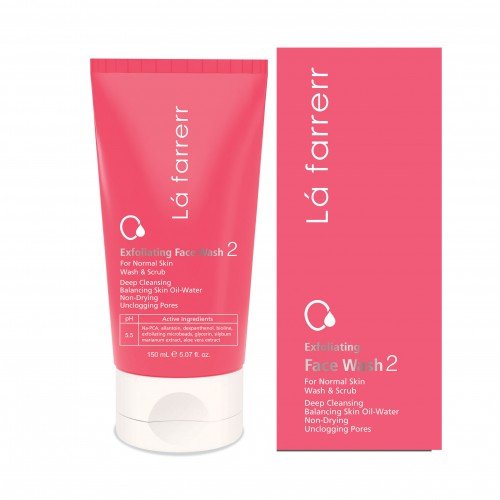 ژل شستشوی صورت مخصوص پوست های معمولی  لافارر2 (حاوی اسکراب ) - lafarrerr face cleansing gel for normal skin two150ml