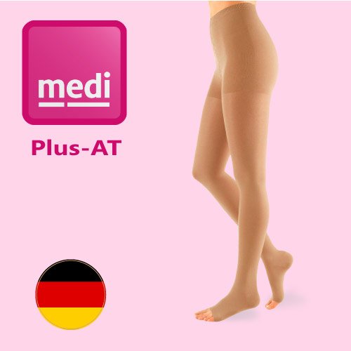 جوراب واریس شلواری نازک مدی آلمان Medi Plus AT - کلاس فشار 2 - کرم