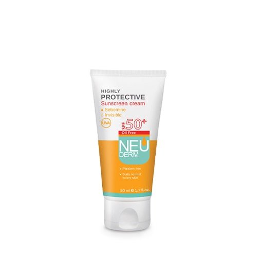 ضد آفتاب فاقد چربی هایلی پروتکتیو نئودرم - Neuderm Highly  Protective Oil Free Sunscreen Cream 50ml