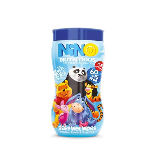دستمال مرطوب کودک کارتونی کمر باریک نینو -  Nino Baby Wet Wipes