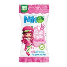 دستمال مرطوب پاک کننده دست و صورت طرح توت فرنگی نینو - Nino Hand Fresh Wipes Strawberry girl - کد2492