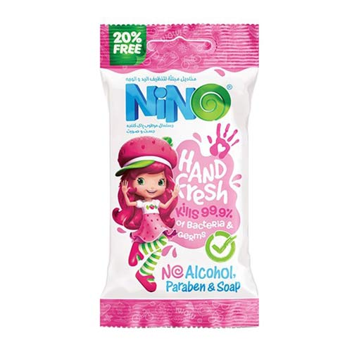 دستمال مرطوب پاک کننده دست و صورت طرح توت فرنگی نینو - Nino Hand Fresh Wipes Strawberry girl