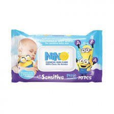 دستمال مرطوب کودک بدون اسانس نینو - Nino Sensitive Skin Care Wet Wipe - کد2477