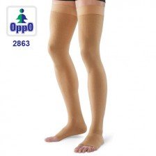 جوراب واریس انتهای ران ضخیم اپو مدل OppO 2863 AG - کلاس فشار 2 - پنجه باز - ضخیم - رنگ کرم