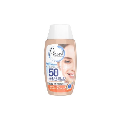 کرم ضد آفتاب رنگ بژ روشن مناسب پوست خشک پیکسل - Pixxel Light Beige Sunscreen Protection For Dry Skin