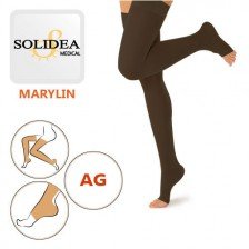 جوراب واریس انتهای کشاله ران مریلین سولیدا ایتالیا Solidea Marilyn AG - کلاس فشار دو - پنجه باز - رنگ مشکی