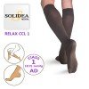 جوراب واریس زیر زانو ریلکس سولیدا ایتالیا Solidea Relax AD - کلاس فشار دو - پنجه باز - رنگ کرم - کد301