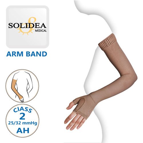 آستین و دستکش طبی ضد ورم دست و ادم لنفاوی سولیدا - Solidea Arm Band Guntlet CCL2 - رنگ کرم