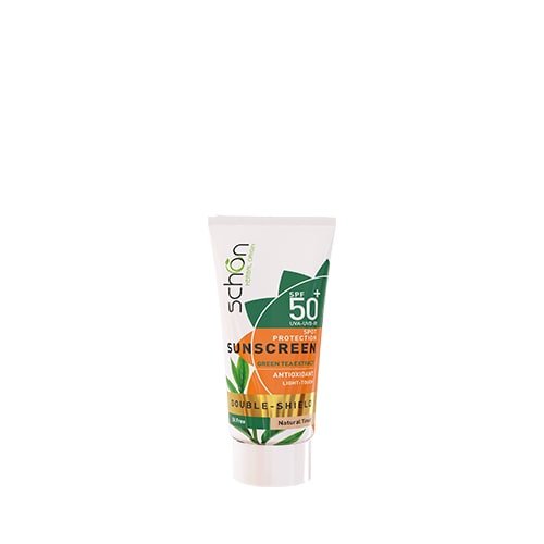 کرم ضد آفتاب دابل شیلد فاقد چربی بی رنگ SPF50 شون  - Schon Natural Tone Double Shield Oil Free Sunscreen Cream SPF50 50ml