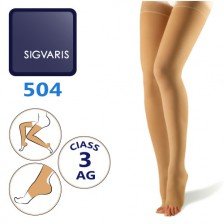 جوراب واریس کلاس فشارسه مدل 504 انتهای کشاله ران سیگواریس Sigvaris 504 AG - کد 642