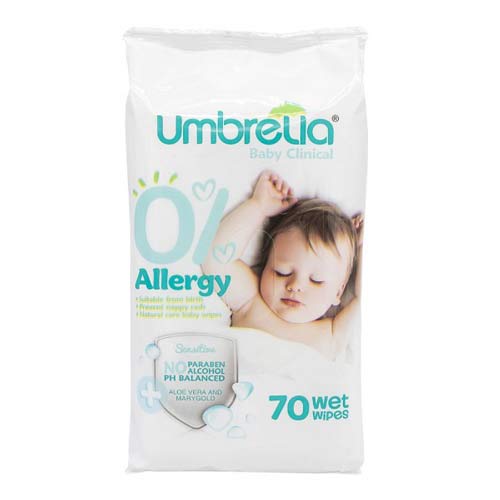 دستمال مرطوب کودک بسته 70 عددی آمبرلا - Baby Clinical wet wipes 70 pcs UMBRELLA