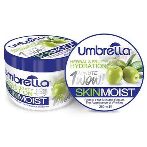 کرم مرطوب کننده با عصاره زیتون 250 میل آمبرلا - Umbrella 1Minute Wow Skin Moist Olive Gel Cream 250 ml