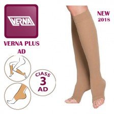 جوراب واریس کفه دار زیر زانو ورنا پلاس کلاس فشار 3 Verna Plus AD CCL - کد 1196