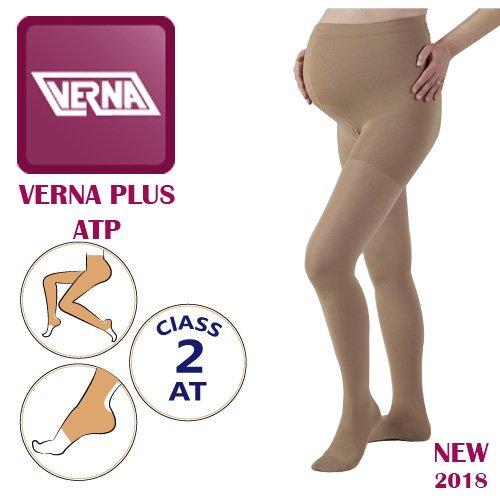 جوراب واریس شلواری بارداری کفه دار ورنا پلاس پنجه باز  Verna Plus ATP CCL2 - کد 662