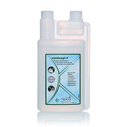 محلول کنسانتره ضدعفونی و پاک کننده ویژه سطوح ونتی سپت مدل Ventisept F - یک لیتری - کد 671